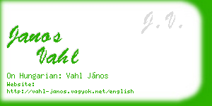 janos vahl business card